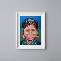 GIRL IN GREEN Ricepaper Print